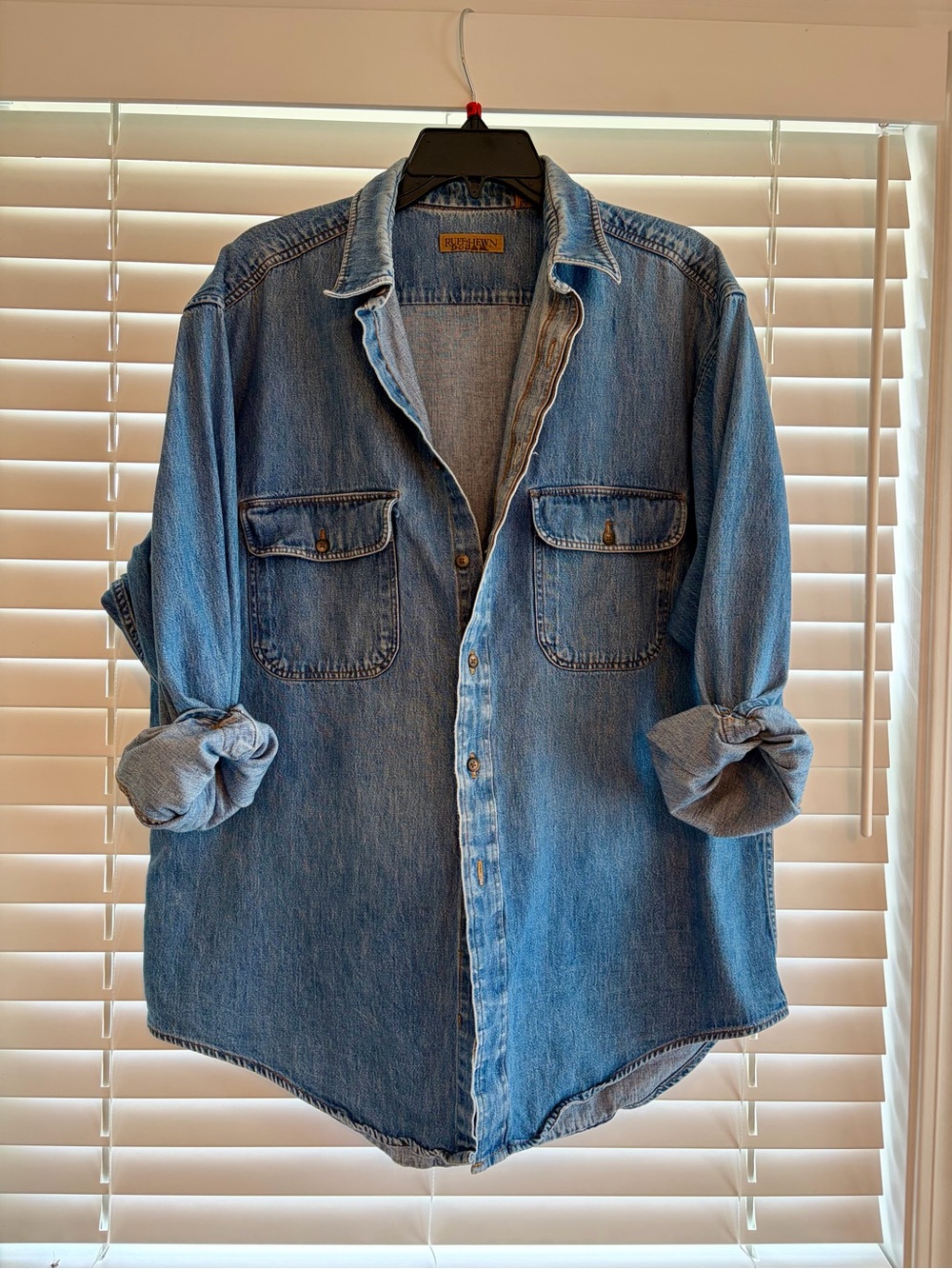 Vintage denim button up shirt size large for country rodeo/ stampede/ butter mom